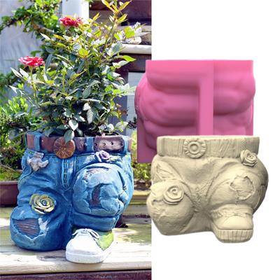 Kneeling Pose Flower Pots Mold Epoxy Resin Molds Pen Holder Candle Holder Cement Planter Silicone Mould Home Decorations