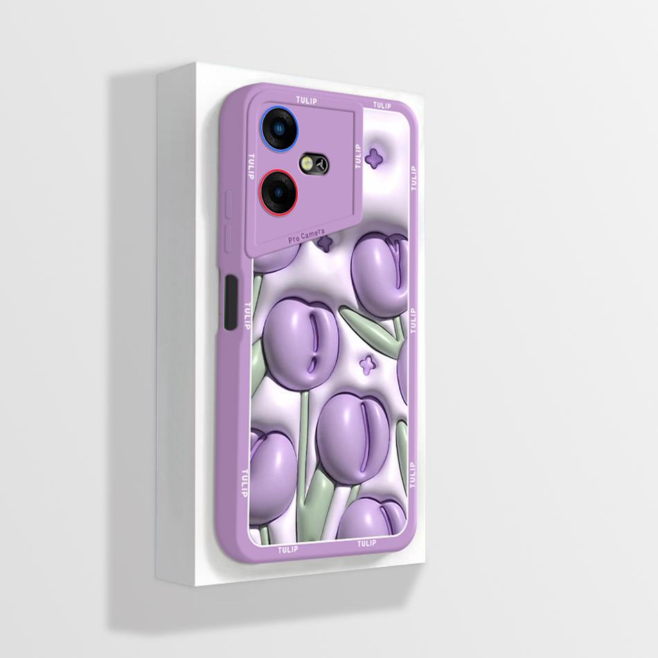 

For Tecno Pova Neo 3 Case Stylish Flower Matte Soft Silicone Back Cover for Tecno Pova Neo 3 LH6n Neo3 Phone Cases Bumper Fundas Tecno Pova Neo 3