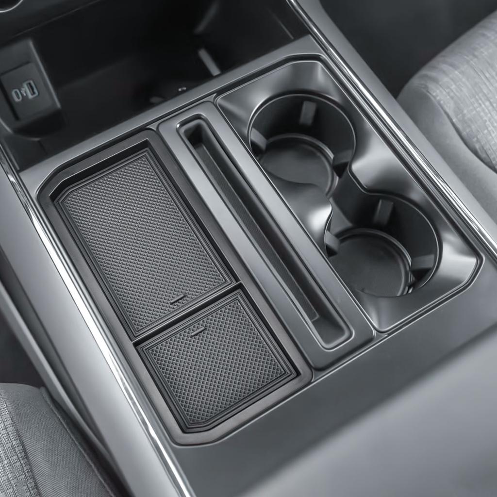 For Ford F150 2025-2025 2025 Front Center Console Pocket Cover Storage Box Organizer Hidden Panel Secret Pocket Lid Cubby Cover