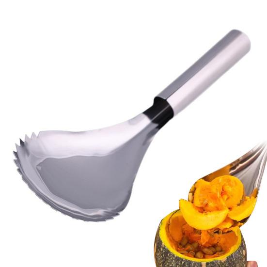 Zoubkovaná lžíce na drcení ledu Nerezová naběračka na led Separátor dužiny ovoce Naběračka na zmrzlinu s ergonomickou rukojetí Kuchyňská lžíce na smoothies Ledovou tříšť
