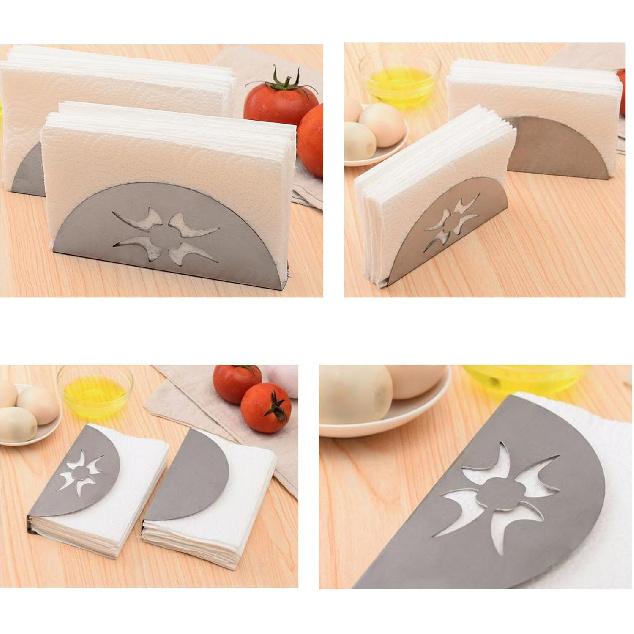 2 Pack Napkin Holder Stainless Steel Standing Disposable Hand Towels Holders Upright Napkin Dispenser for Table Countertop Kitchen Dining Farmhouse