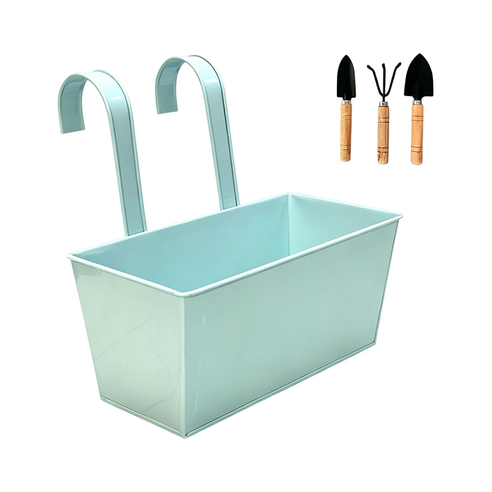 Outdoor Hanging Rectangular Wrought Planter with Removable and Garden One Size