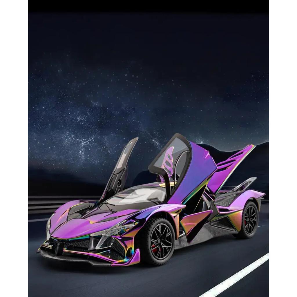 Modellino Auto Sportiva Apollo Project EVO in Lega Cromata Scala 1/24 Metallo Pressocolato Giocattoli di Tendenza per la Casa Ornamenti Regali di Compleanno per Amico