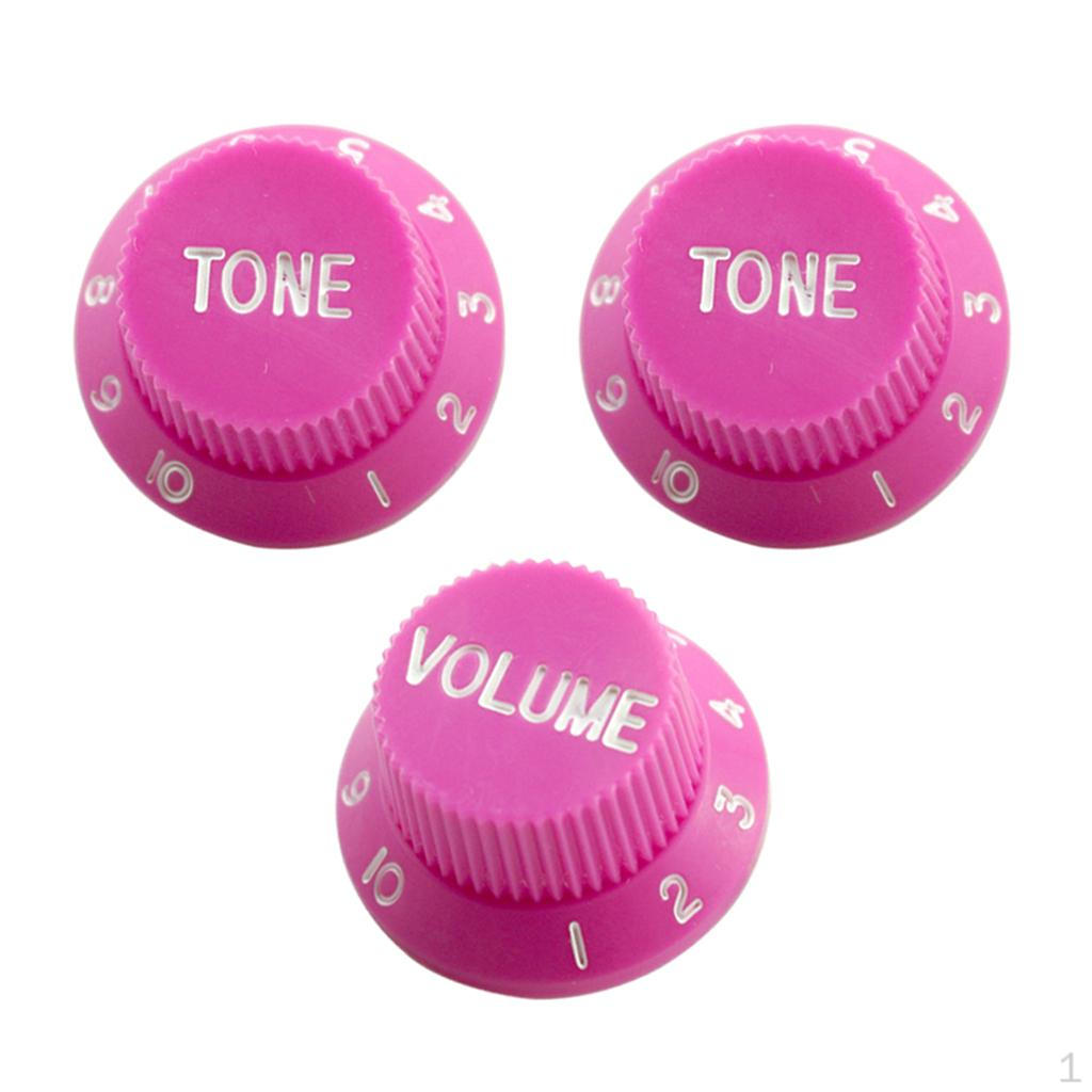 

3 Guitar Knobs, 1 Volume, for ST SQ Parts рожевий