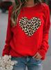 Round Neck Sweatshirts Leopard Print Loose Pullover Casual Tops