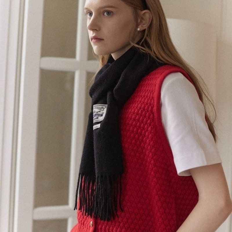 NONLOCAL Daily wool muffler - Black