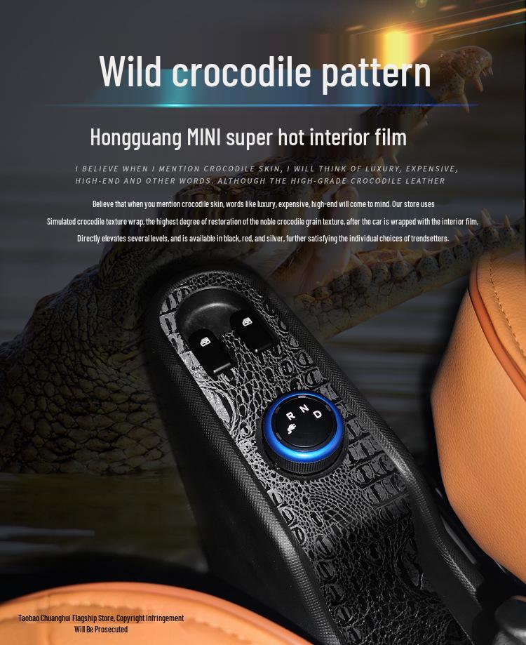 Crocodile Skin Film for Wuling Hongguang MINI Interior Dashboard Decoration