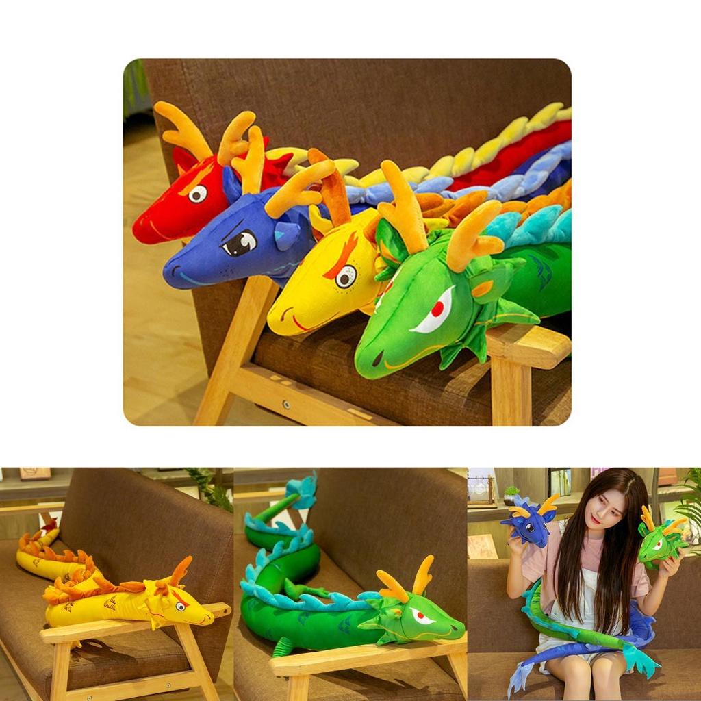 Chinese Dragon Plush Toy Pillow 5 Colors Available, Huge 4m Size