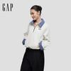 GAP Women's Logo Embroidered Color-Block Half-Zip Fleece Sweatshirt