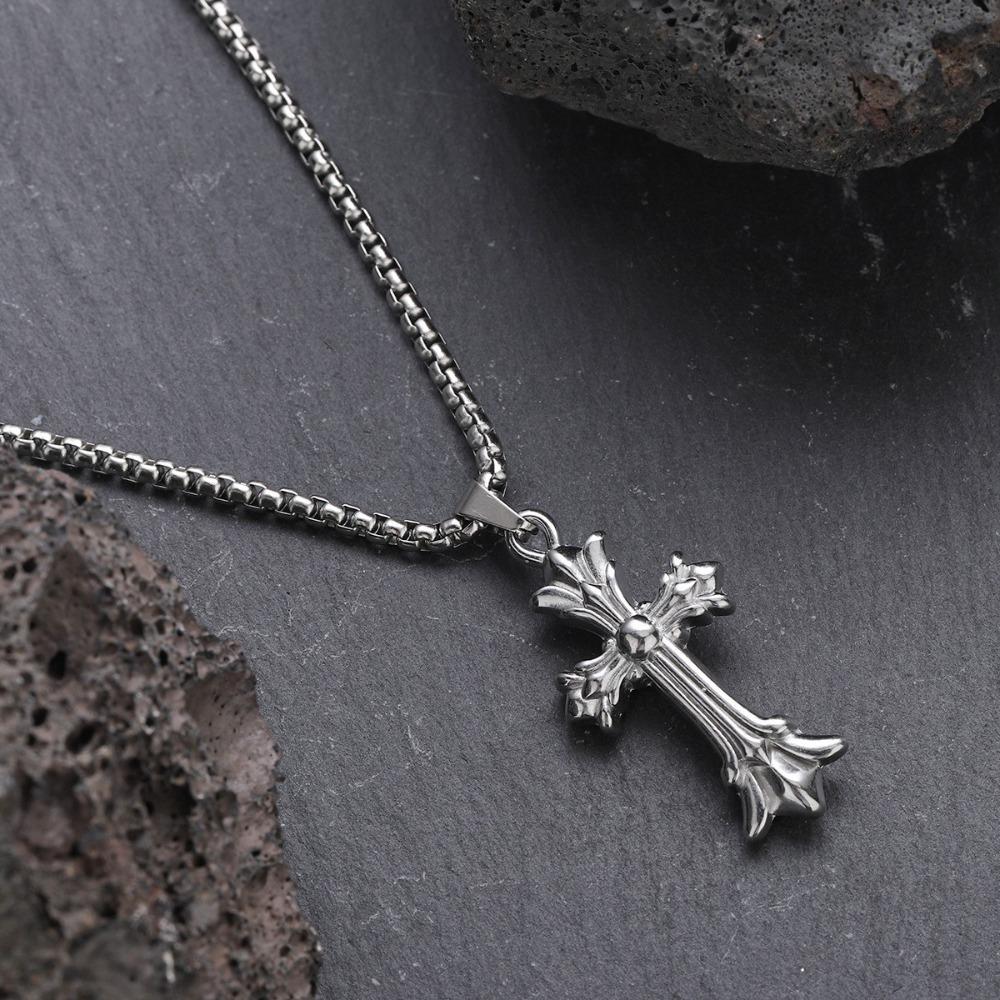 Kreuzkette Herren Titanstahl Nicht Verblassend Hochwertiges Gefühl Vielseitiges Persönlichkeitsdesign Sommer Accessoires Damen Trend Einfacher Schmuck