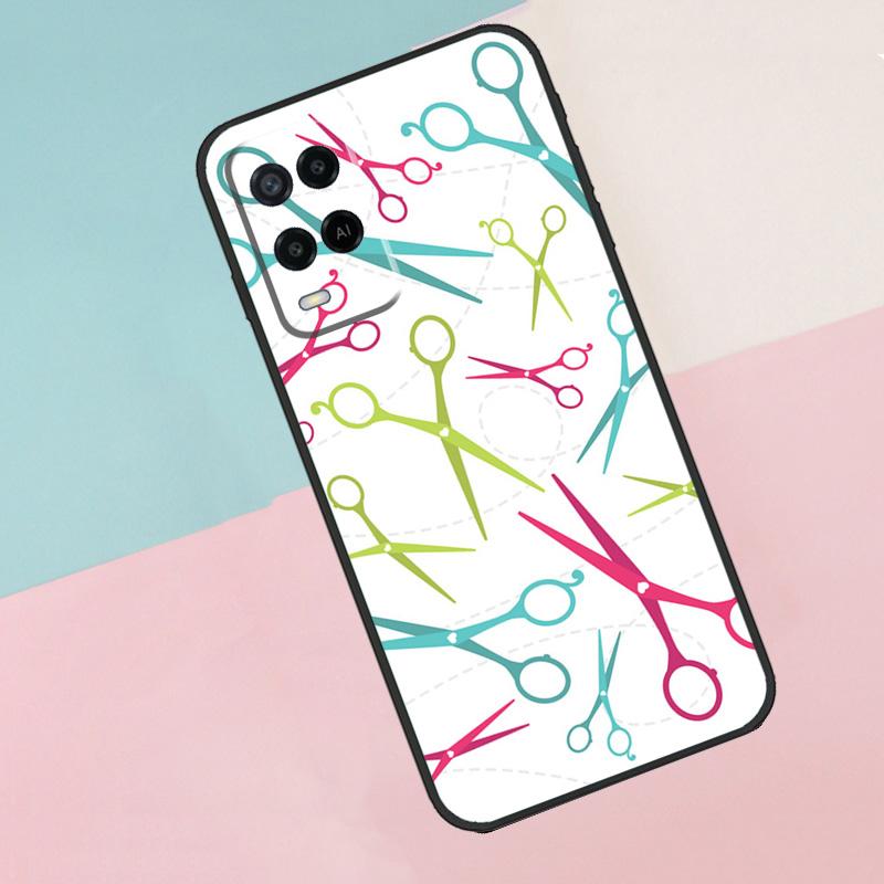 Hair Stylist Scissors Brush Switch For Oppo A18 A38 A78 A98 A96 A58 A17 A77 A80 A40 A60 A16 A76 A74 A94 A54 A15 A57S Phone Case