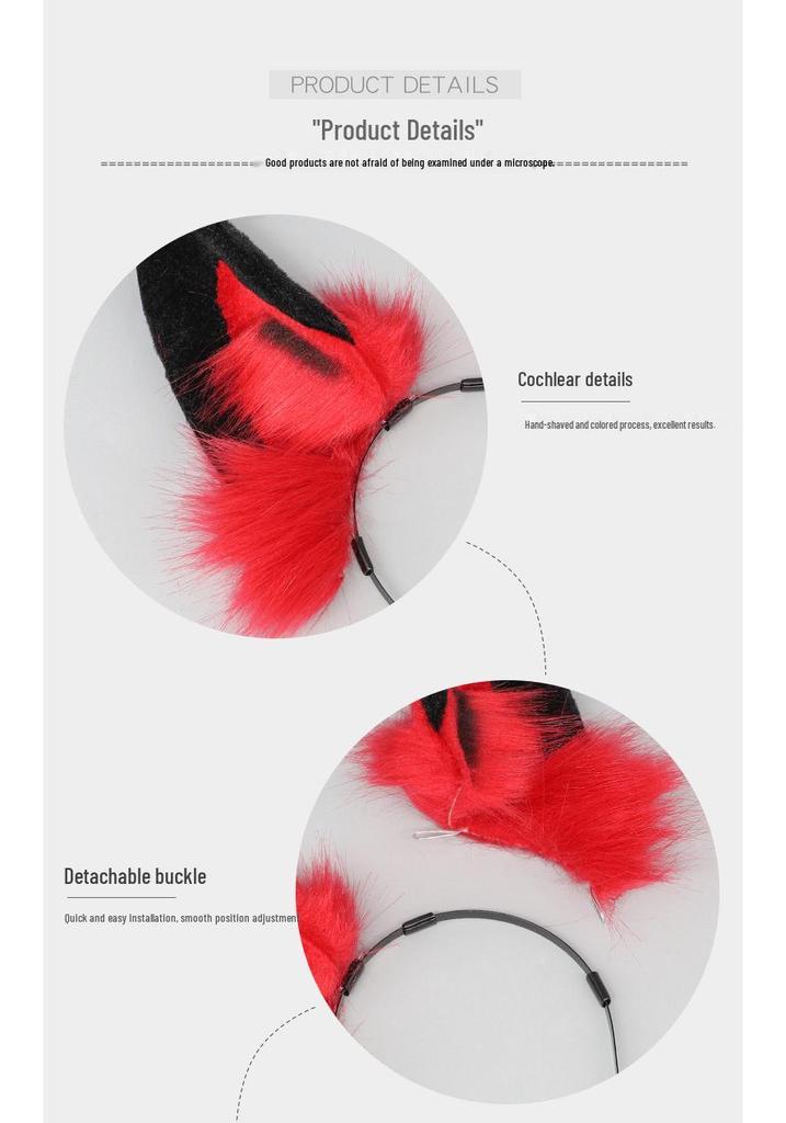 Plush Fox Demon Ears Headband - Cosplay & Performance Accessory