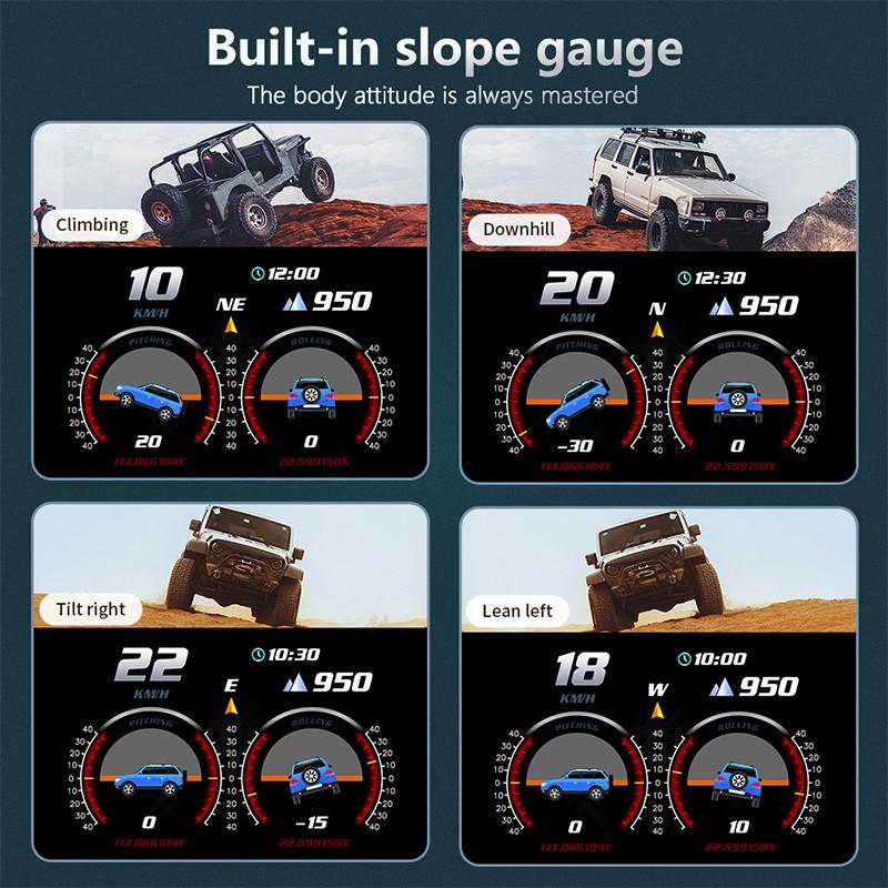 P24 Car OBD Head Up Display HUD Computador de bordo Velocímetro digital Medidor de temperatura da água Combustível GPS Gradiente de velocidade do veículo