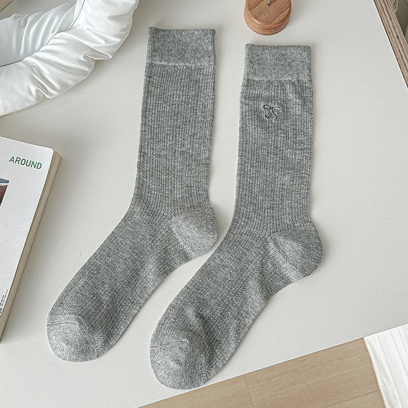 Women's Summer Thin Bowtie Breathable Mesh Tube Stack Socks