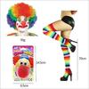 Colorful Clown Polka Dot Costume Set with Nose, Hat, Wig, Bow Tie, and Magic Props.