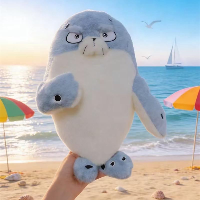 

40cm Dancing Seal Doll Cute Animal Plush Toys Stuffed Doll Lumbar Waist Cushion For Couch Living Room Sofa Cushion 40cm синій