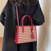 Woolen Large-capacity Commuter Tote Bag Women's Autumn and Winter New High-end Light Luxury Red Bridal Wedding Bag