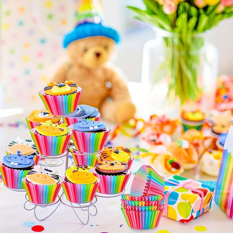 200pcs Rainbow Cupcake Liners Colorful Muffin Cups Paper Liners For Baking Muffin, Baking Cups With Food Grade Greaseproof Paper