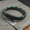 6mm Beaded Bracelet Peacock Stone / Agate / Hematite Bracelet Wood Grain Elastic Adjustment Men's Charm Bracelet Jewelry