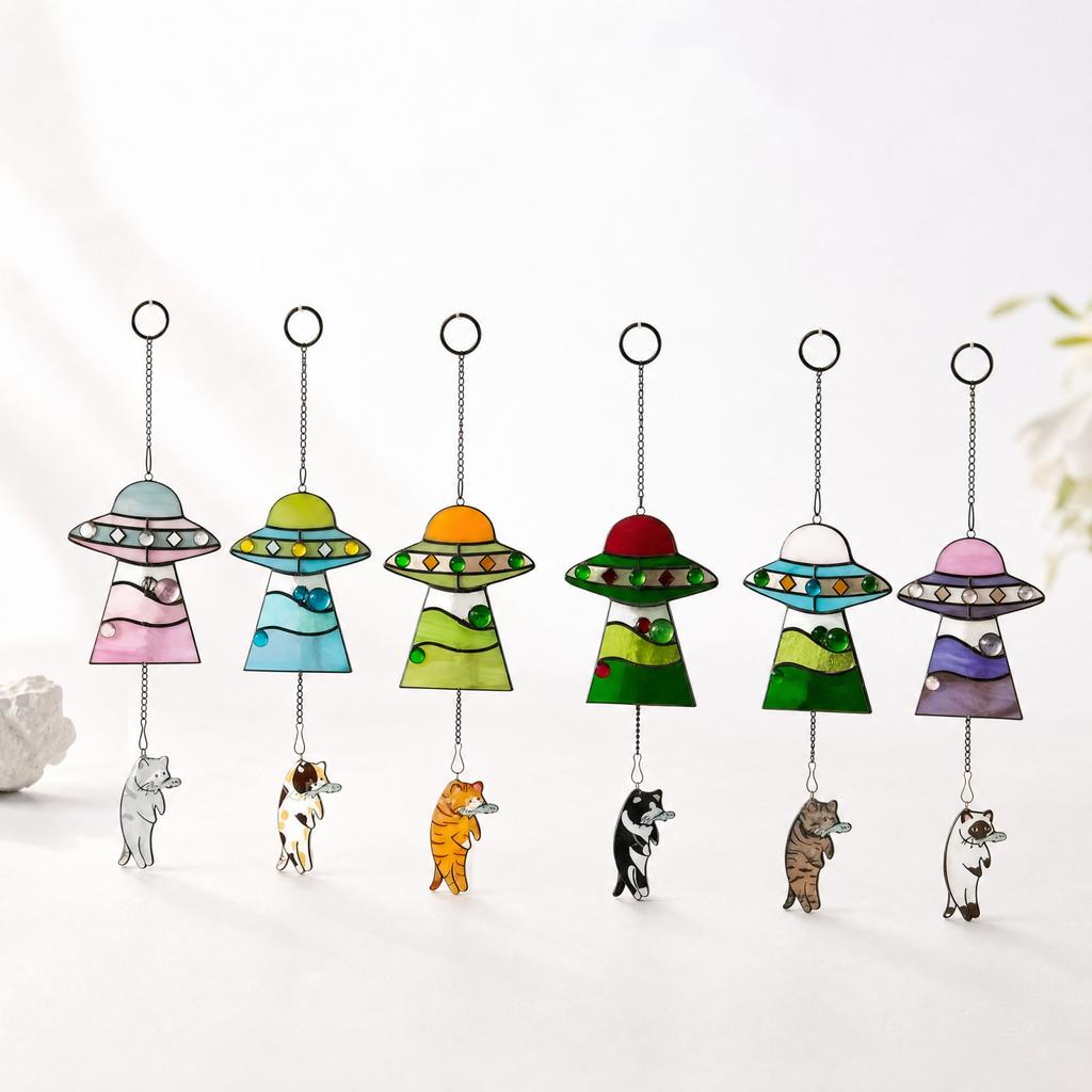 Spaceship Acrylic Pendant Keychain for Bag Decoration