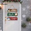 Christmas Door Hanging Sign Welcome for Front Door, Rustic Wooden Ornament, Festival Theme Wall Decoration Decor with Lanyard Holiday Home Window