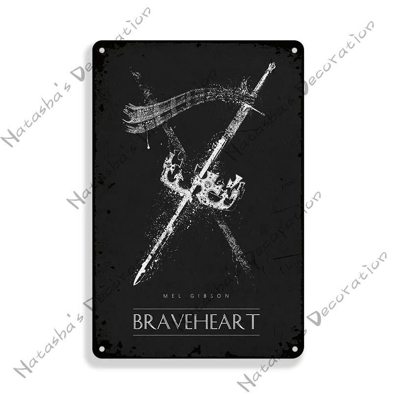 American Classic Movie Braveheart Metal Plaque Decorative Plate Cafe Home Man Cave Metal Tin Sign Wall Decor Metal Signs Poster