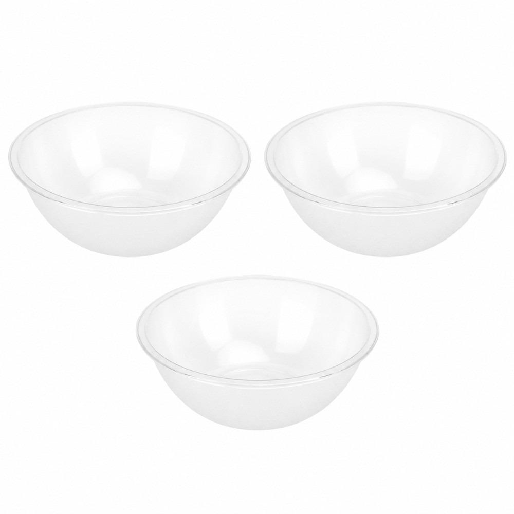 3PCS Clear Large Salad Bowls 4500ml Buffet Serving Containers Clear Serving Bowls  Home Use