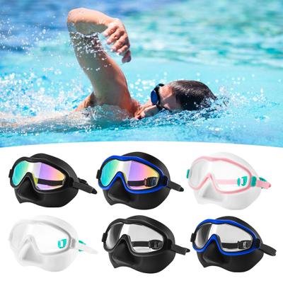 Kids Swim Goggles with Nose Cover Anti-Fog UV Protection Diving Face Guard Wide-Angle Lens No Leak Pool Goggles for Kids Age 3-15