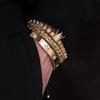 Micro-inlaid zircon crown bracelet set European and American trend diamond-inlaid titanium steel