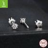 Simple Sparkling Mozzarella Diamond Stud Earrings, Classic Sparkling Four-Claw Inlaid 925 Sterling Silver Stud Earrings.