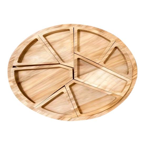 

Деревянный сервировочный поднос с 8 съемными разделителями, многосекционное блюдо для фруктов, закусок, орехов, доска для мясной нарезки, универсальный поднос для сырной вечеринки 25cm