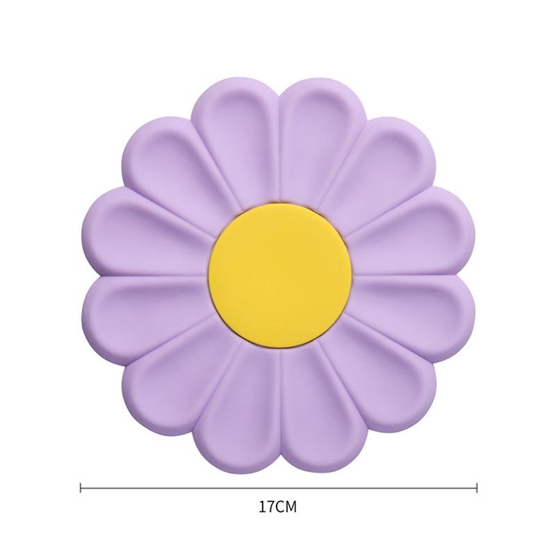 Flower Heat Resistant Silicone Mat Drink Cup Coasters Non-Slip Pot Holder Table Placemat Kitchen Accessories Coasters Pads