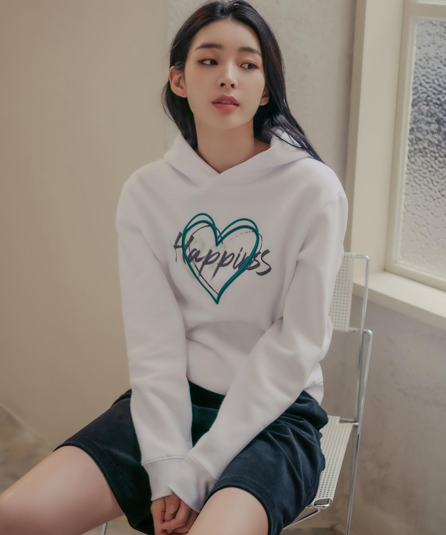Hardcore Happiness Happiness Hert Hoodie_White Color/Free