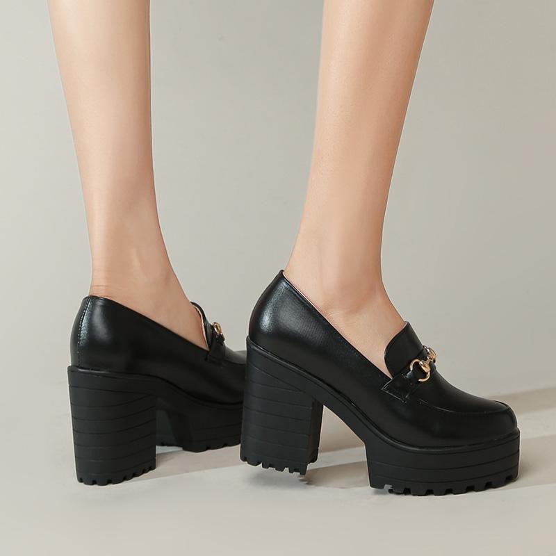 B/talons hauts pour femmes, chaussures simples, plateforme imperméable, talons épais, chaussures basses, grande taille, chaussures toutes saisons