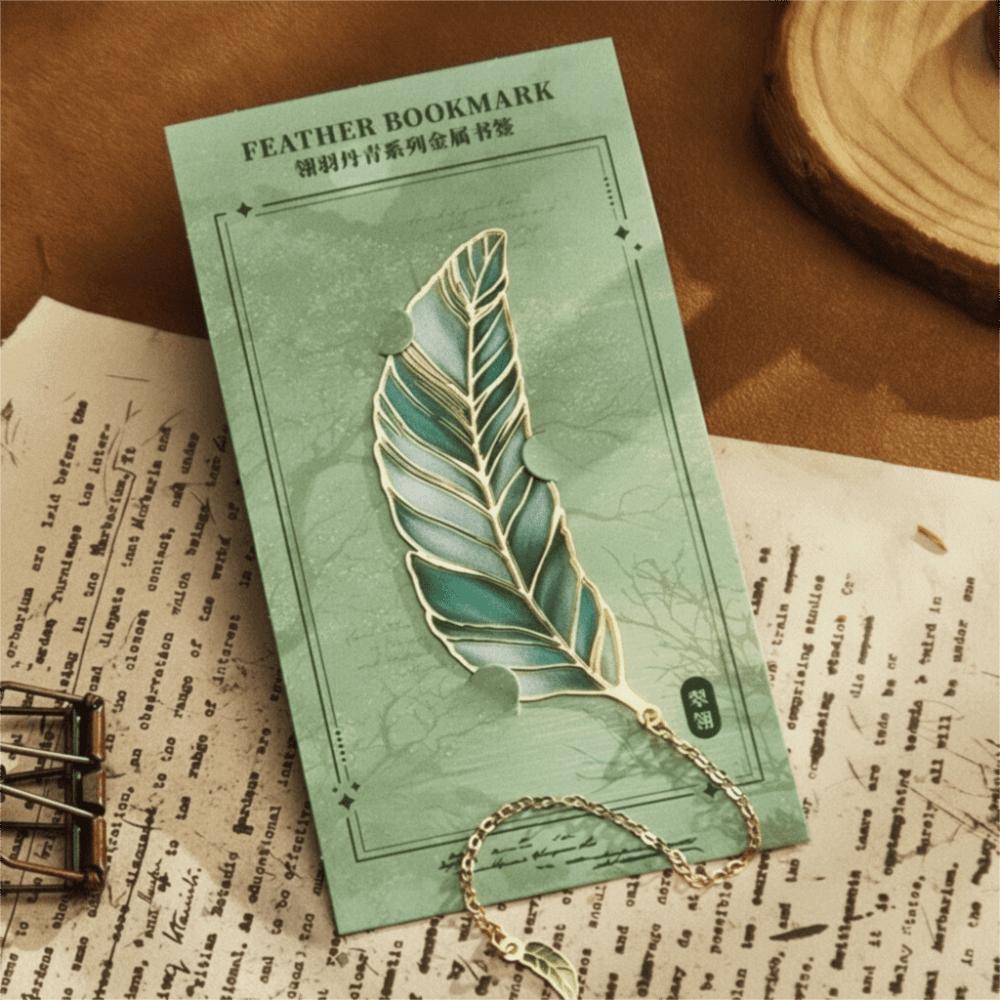 Gilded Vein Feather Metal Bookmark Metal Leaf Feather Retro Bookmark Birthday Gift