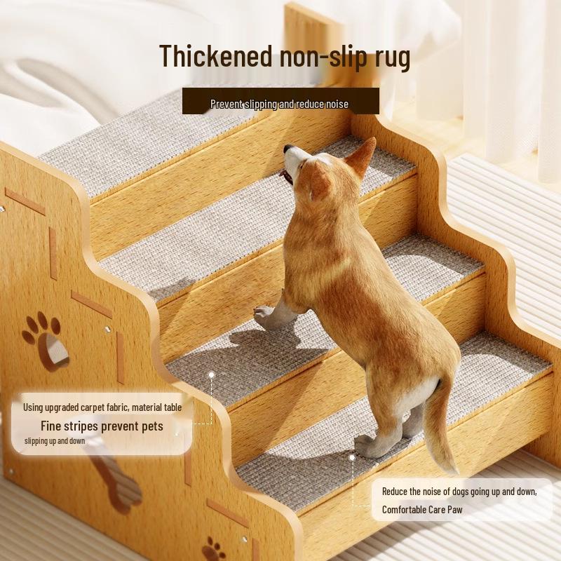 Non-Slip Pet Stairs for Bedside & Sofa - Four Seasons Use, Ideal for Small and Older Dogs