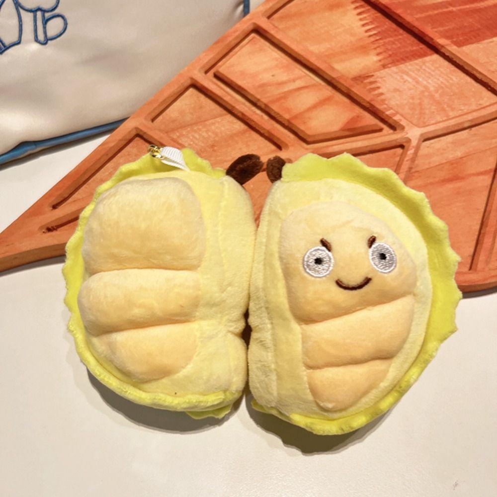PP Cotton Durian Fruit Shape Plush Toy Detachable Fruit Durian Plush Keyring Boys and Girls
