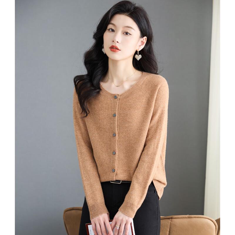 

SNOWFLYING Women s 100% Merino Wool Round Neck Cardigan Sweater 2XL