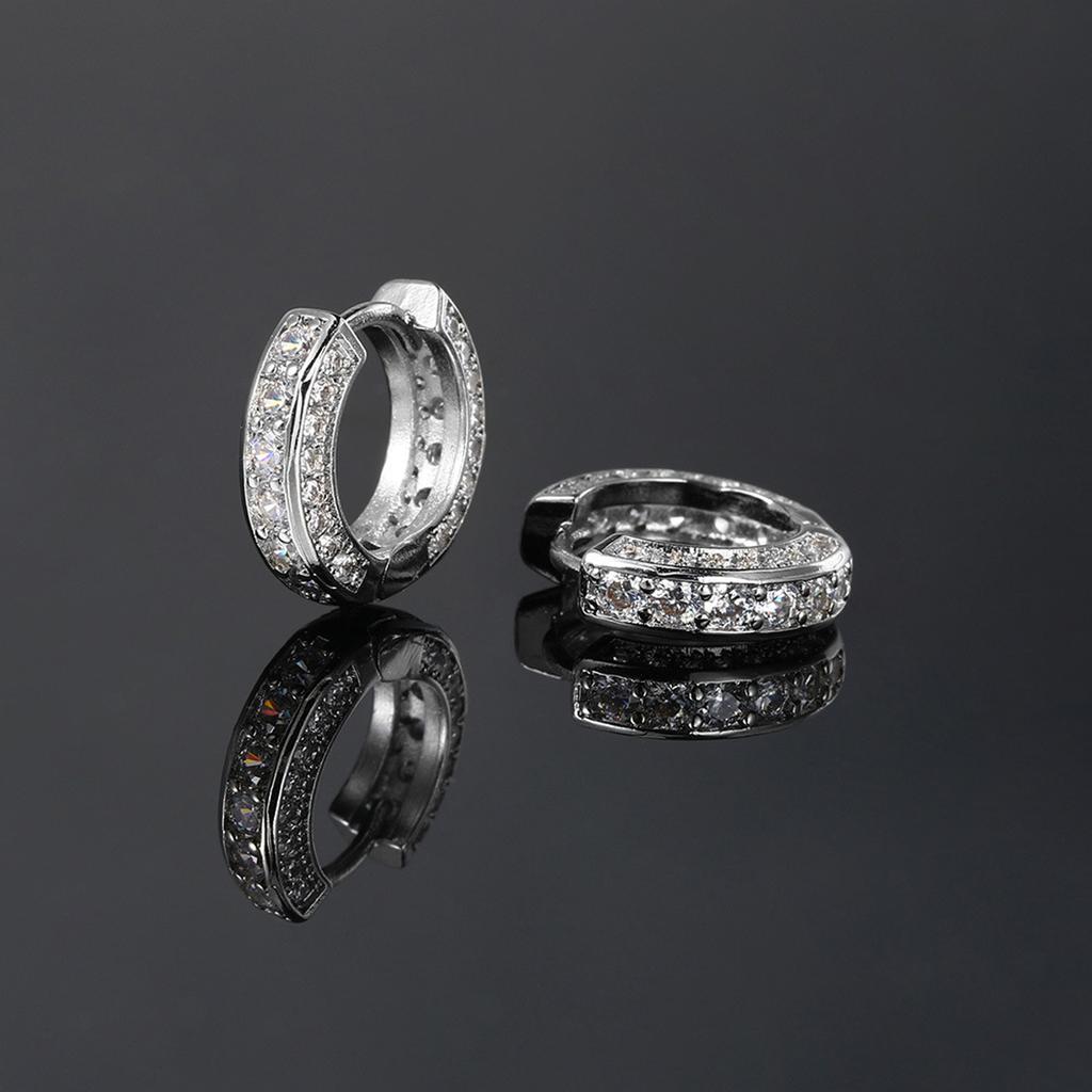 2PC Men's Fashion Simple Earrings Zircon Accessories Suitable for Date, Party, Festival Gifts