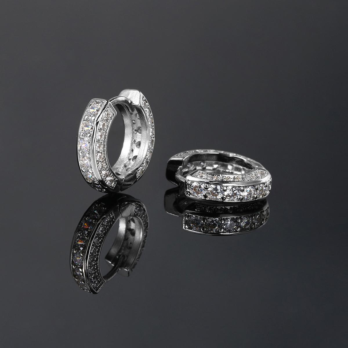 

2 шт. Мужские модные простые серьги Циркониевые аксессуары Подходят для свидания, вечеринки, фестиваля Подарки