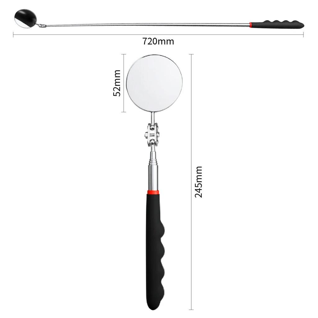 Portable Retractable Metal Inspection Mirror with Pen Clip - Ideal for Car Chassis and Auto Repair Tools