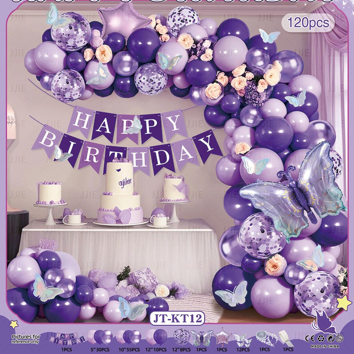 Boy Girl Cartoon Balloon Chain Scene Arrangement Internet Celebrity Party Balloon Ornament Birthday Ceremony Feeling Background Wall jt-kt12cartoonballoonchainset[glueandribbon]