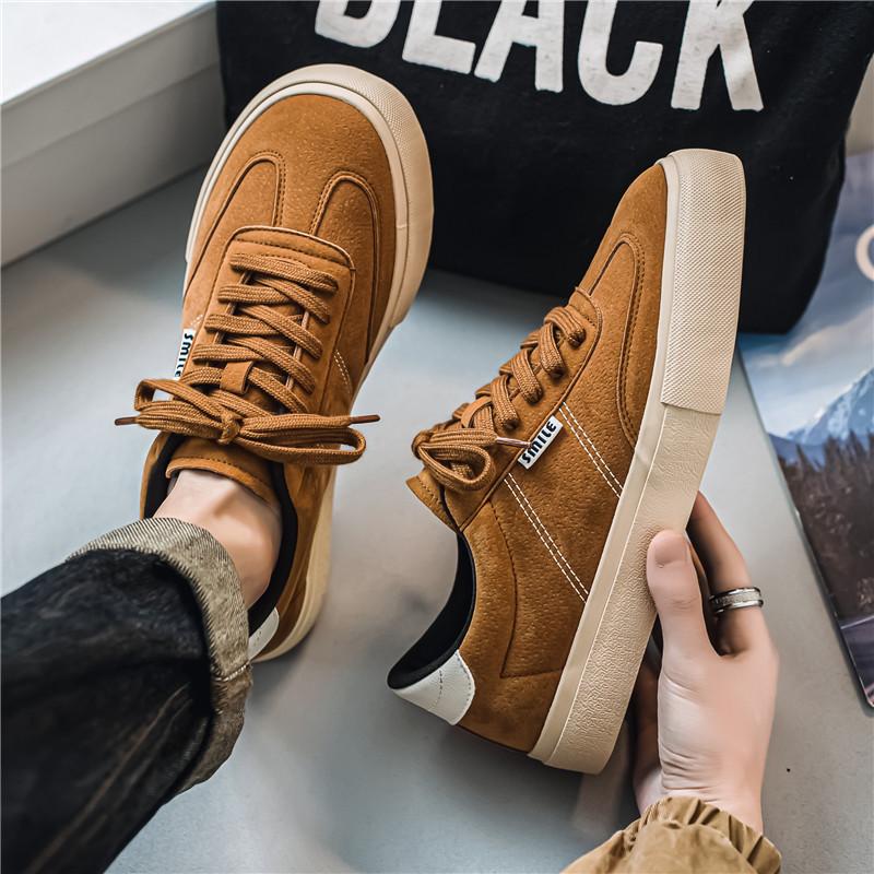 New vulcanized low-top men's shoes niche design trend sports and leisure leather board shoes 7985