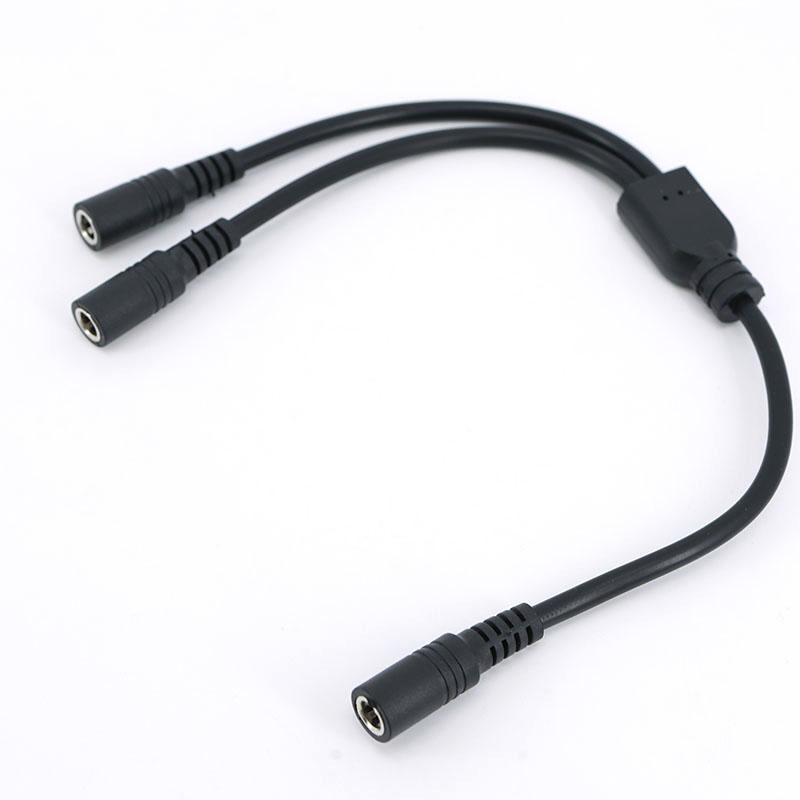 30CM 18awg 3 way DC female Splitter cable 1 female to 2 female 2 Way 5.5*2.1mm Connector DC Power Supply Extension line