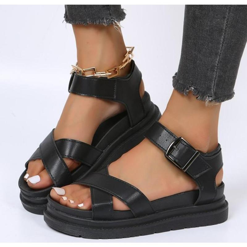 Women Summer Beach Sandals Sexy Plus Size PU Leather Shoes Fashion Comfortable Casual Non-Slip Platform Sandals