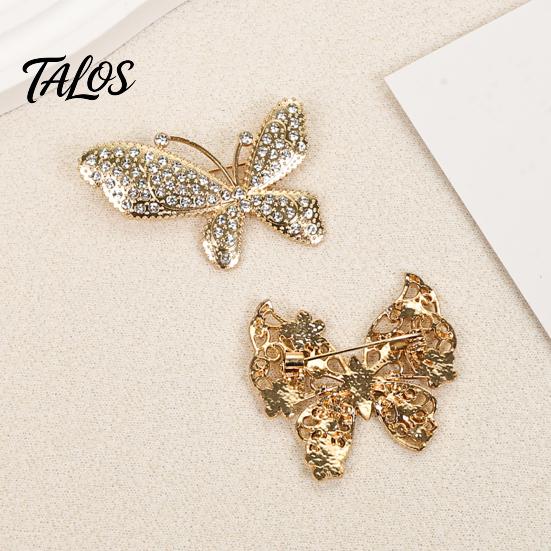 Decorative Butterfly Accessory Rhinestone Brooch for Women, Shape Lapel Pin Long-lasting Clip, Sweater Cardigan Coat Suit Scarf Jewelry Accessories