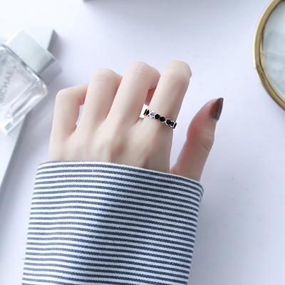 High Quality Fashion Black Beans Women 's  Engagement Rings 3 Mm Width Rose Gold Color Finger Gift for Girl Jewelry