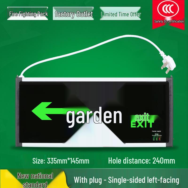 LED Fire Emergency Exit Sign with Plug-In for Evacuation Routes