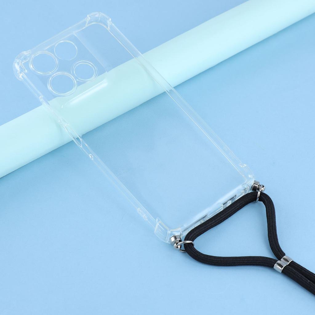 For Motorola Moto G56 5G Case Reinforced Corner TPU Clear Phone Cover with Lanyard