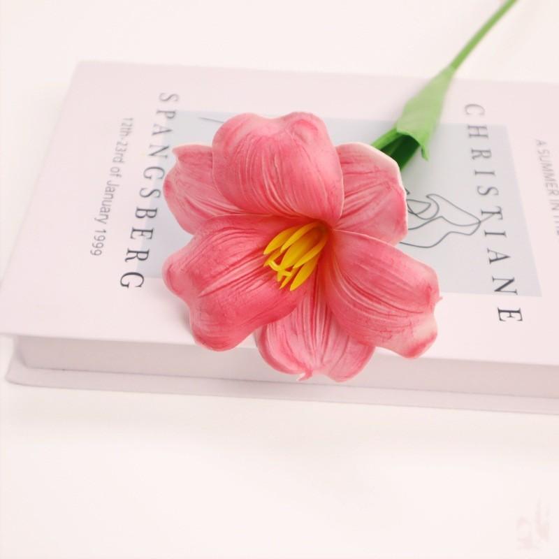 5pc/set Simulation Tulip Fake Flower Artificial 5-Head Tulips Bouquet Luxury Silicone Fake Flowers Wedding Party Decorative New